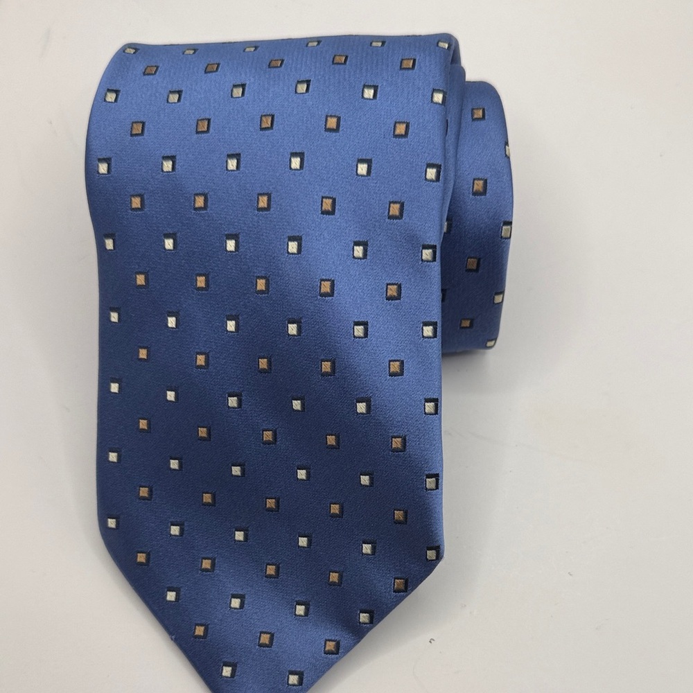 Ermenegildo Zegna Elegant‎ Blue Box Pattern Tie 59” X 4”